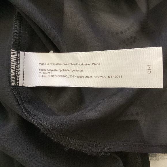 Eloquii Black Sheer Ruffle Sleeve Blouse Size 16 1X NWT - Picture 6 of 7